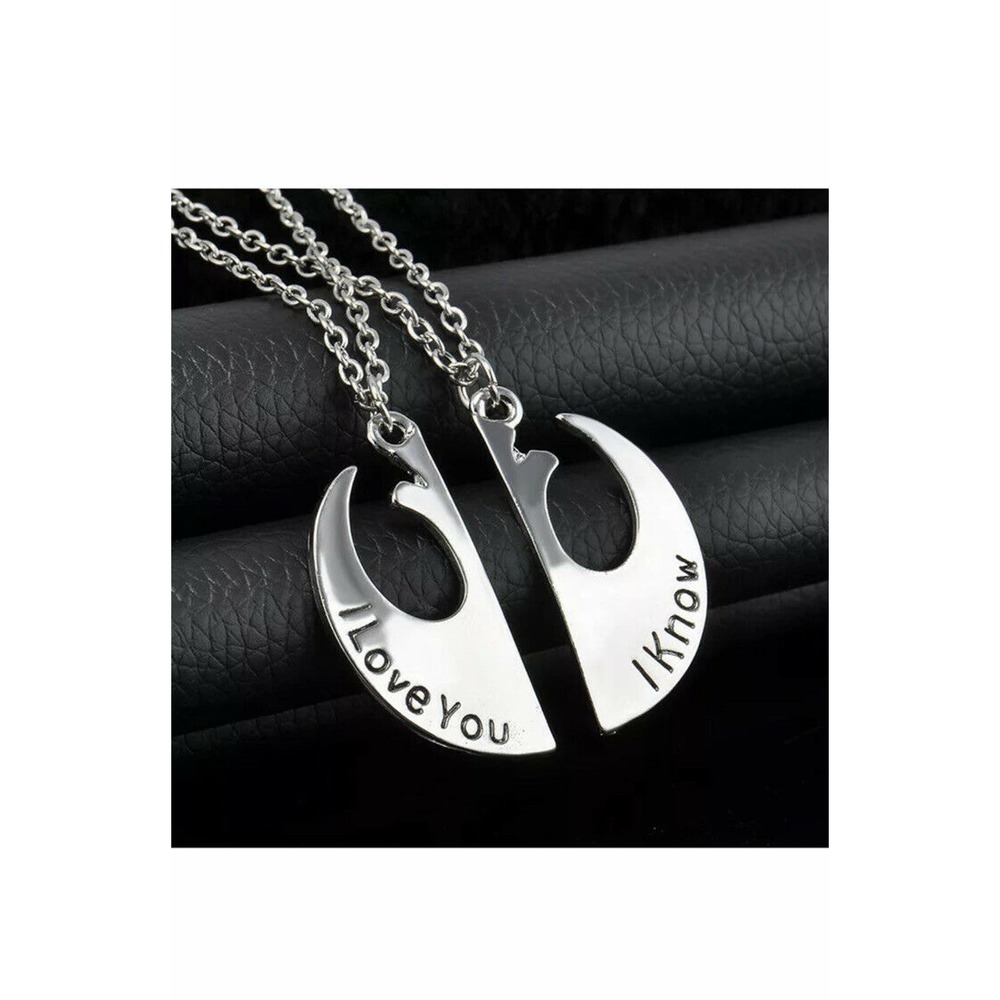 His Her BF GF Couples Husband Wife Star Wars I love You I know Necklaces Set